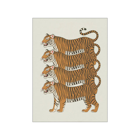 Poster& Frame-Plakat 30x40cm Four Stacked Tigers-Norway Designs