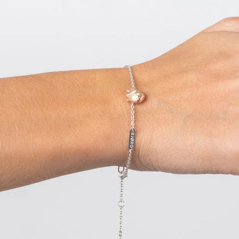 Bjørg Jewellery-Anatomic Heart Armbånd Sølv/Rosegull-Norway Designs