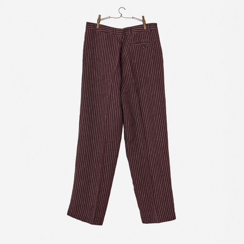 Classic Trousers fra Nygårdsanna i vinrød stripet lin