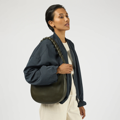 O My Bag Lana Soft Grain Leather veske i fargen moss