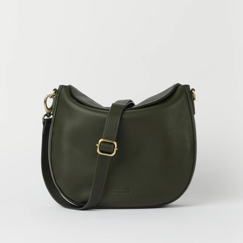 O My Bag Lana Soft Grain Leather veske i fargen moss