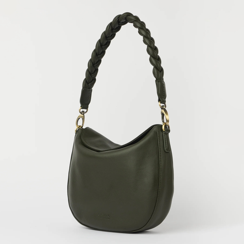 O My Bag Lana Soft Grain Leather veske i fargen moss