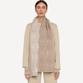 Tapestry skjerf fra Oleana i merinoull og silke, Pale Umber