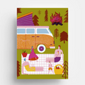 Postkort Campervan fra Jungwiealt med motiv av en campervan i sterke og fine farger