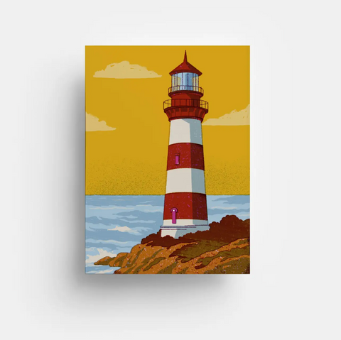 Postkort Lighthouse fra Jungwiealt med motiv av et fyrtårn