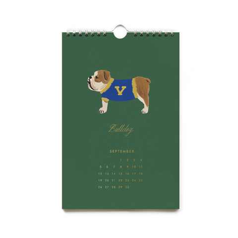 Dog of the Month veggkalender 2027 fra Rifle Paper Co. med illustrerte hunder