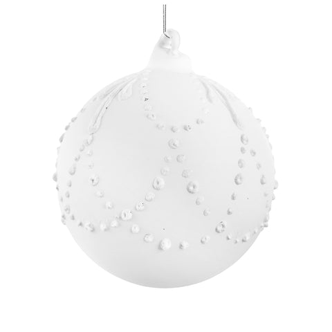 Shishi-Julekule Matt Hvit 8cm-Norway Designs