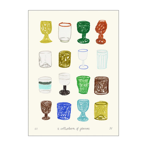 The Poster Club - Plakat 50x70cm A Collection of Glasses - Norway Designs