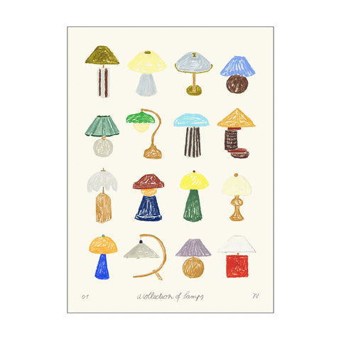 The Poster Club - Plakat 50x70cm A Collection of Lamps - Norway Designs