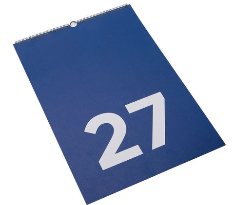 Veggkalender 2027 A3 fra Bookbinders Design i fargen dalarna blue