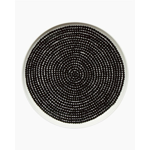 Marimekko Oiva Räsymatto Plate 25cm Black/White
