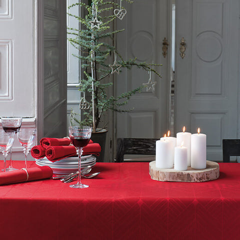 Georg Jensen Damask Christmas Tablecloth 165x450cm Deep Red