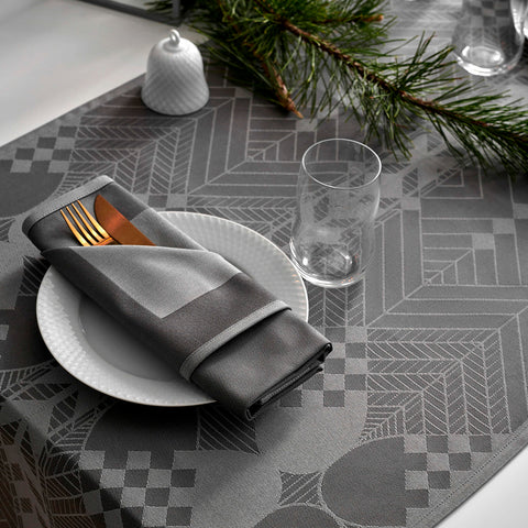 Georg Jensen Damask Christmas Løper 50x165 Winter Grey - Norway Designs 