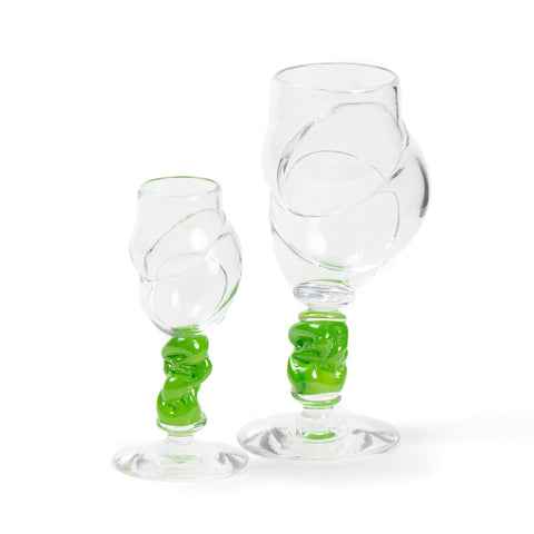 Heidi Kristiansen - Bubbeldance Schnapps Glass Grønt - Norway Designs