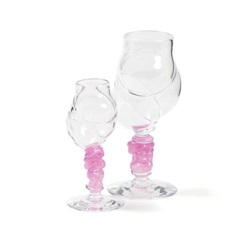 Heidi Kristiansen - Bubbeldance Schnapps Glass Rosa - Norway Designs