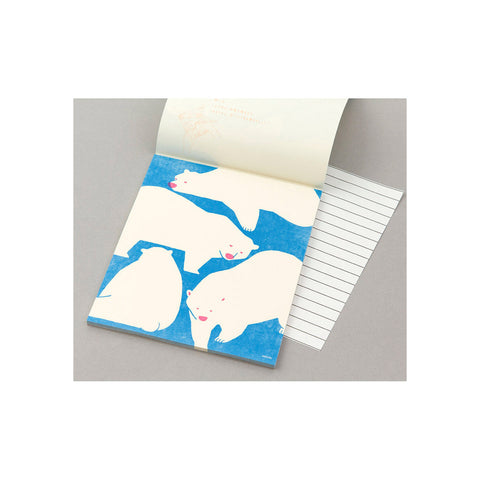 Midori - Writing Paper Bear 24stk Blå/Hvit - Norway Designs