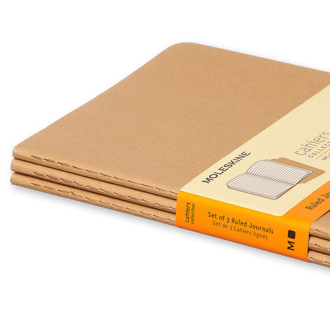 Moleskine Cahiers Notebooks Lined L 3pcs Kraft