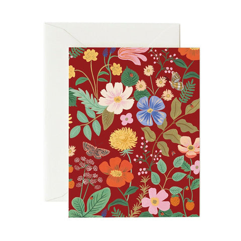 Rifle Paper Co. - Strawberry Fields Kort Red - Norway Designs