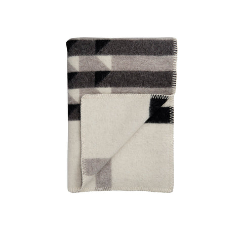 Røros Tweed Kvam Pledd Greyscale Throw  - Norway Designs 