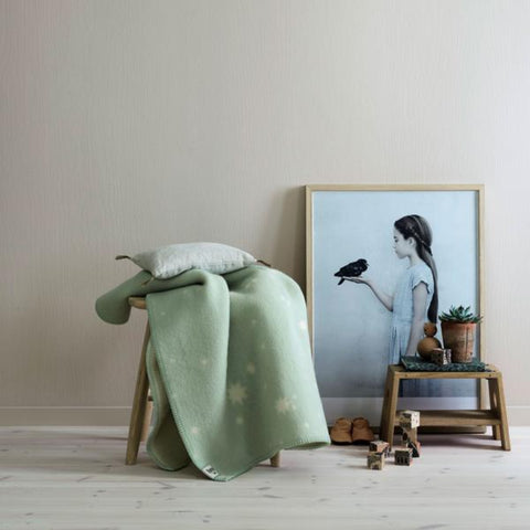 Røros Tweed - Orion Mini Barnepledd Lys Grønn - Norway Designs