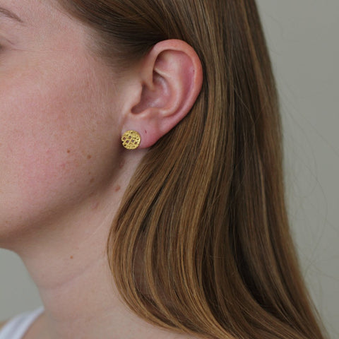 Lacy Lace Hoops Stud Earrings - Norway Designs