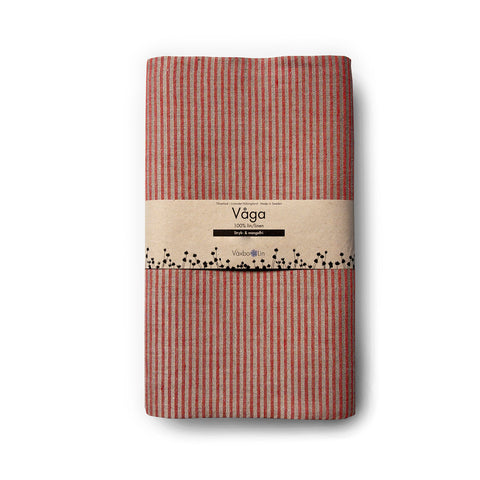 Växbo Lin - Våga Duk 160x250cm Rød/Ubleket - Norway Designs