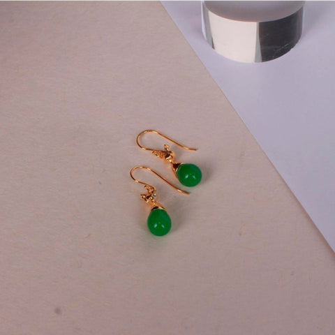 Vido Jewels - Madikeri Ørepynt Forgylt Sølv/Jade - Norway Designs