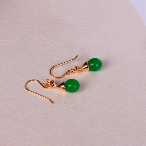 Vido Jewels - Madikeri Ørepynt Forgylt Sølv/Jade - Norway Designs